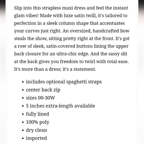 NWT Alfred Sung Strapless Satin Column Maxi Dress With Bow Ballet Pink Gown 16 - Picture 14 of 14